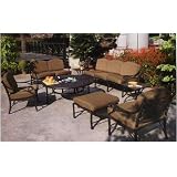 Darlee Nassau Cast Aluminum Lounge Set With 52 Inch Round Tea Table