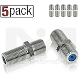 Mediabridge F81 Connector - 3GHz Female to Female F-Type Adapter - 5 Pack - (Part# CONN-F81-2PK )
