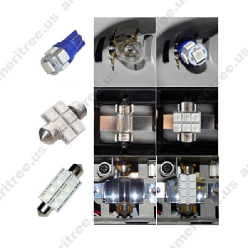 Ameritree Blue LED Lights Interior Package + Blue LED License Plate Kit for Hyundai Elantra 2011-2014 (8 Pieces)