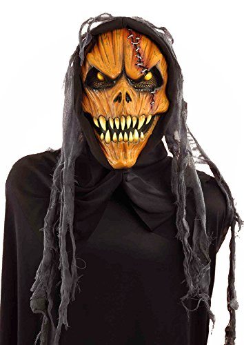Forum Novelties Men s Hooded Pumpkin Monster Mask, Multi, One Size