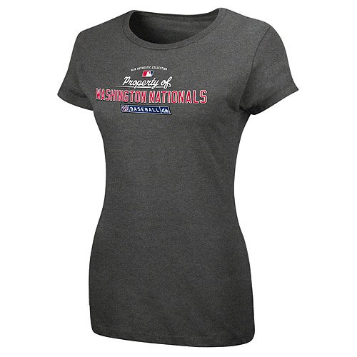 MLB Washington Nationals Women'S Short Sleeve Crew Neck Tee (Pro Carbon Heather, Small)
