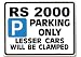 Rs2000 Car Parking Sign Giftfor Rs 2000 Ford Escort Mk2 Models Size Large 205 X 270mm