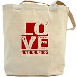 Canvas Tote Bag Beige  Love Netherlands Antilles  Country