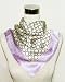 Satin Two-toned Geometric Print on Lilac - Silk Bandana 21