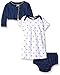 Gerber Baby Three-Piece Cardigan, Dress and Diaper Cover Set, Bees, 6-9 Months