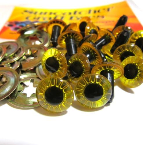 9mm Yellow Owl Cut Craft Eyes - 10 Pair
