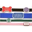 Collar Tag - Rectangle Shape Pet ID Tag. Custom engraved cat and dog ID tags. Our pet safety tags are stylish and silent! The pet id tag attaches flat to any collar and is available in 12 colors with 3 shapes and sizes.