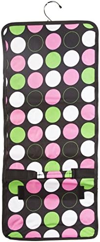 Jewelry Coupons Makeup Travel Case MultiColor Polka Dots Pattern Roll-up Hair Product Airplane Carryon Zipper 26 Pocket