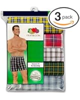 Fruit of the Loom Men'sExposed Waistband Woven Boxer(Pack of 3)