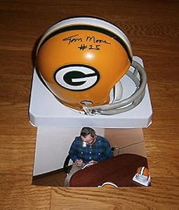 Tom Moore Autographed Mini Helmet - 1961 62 PACKERS w/ #25 Green Bay - Autographed NFL Mini Helmets