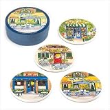 French Cafe Coasters Set - 4 Pc