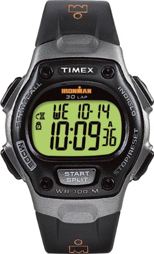 Timex Men's T53151 Ironman Traditional 30-Lap Black/Gray Resin Strap Watch