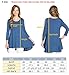 Frumos Womens 3/4 Sleeve Comfy Loose Fit Long Tunic Top Navy X-Large