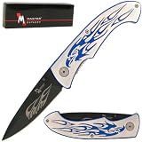 Engraved Eagle Handle Folding Pocket Knife Over 7.5 inches