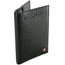 AlpineSwiss RFID Blocking Leather Passport Cover ID Protection Travel Case Black

