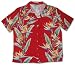 Bird of Paradise Panel - Women's Hawaiian Shirt in Red - M