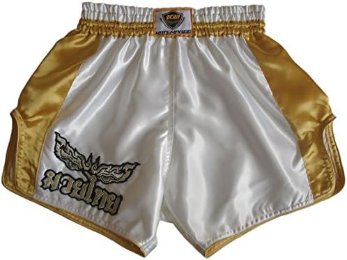 Katemanee Muay Thai Boxing Shorts Low-Waist Fit Retro Style KMRS-008 (Medium (Waist 28"))