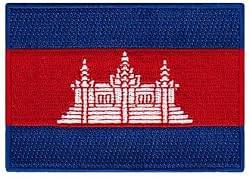 Cambodia Flag Embroidered Patch Cambodian Khmer Iron-On National Emblem