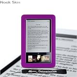 Barnes & Noble Nook E-Reader Kroo Case Protective Durable Silicone Skin (Purple) + Includes a 4-Inch eBigvalue Determination Hand Strap