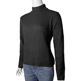 J Crew Mock Neck Ladies Ribbed Long Sleeve Sweater