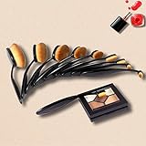 Makeup Brushes, VIVII Latest Version Professional 10 Piece Toothbrush Makeup Brush Set with Soft Oval Toothbrush Design with Gift Box