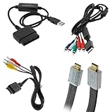 GTMax 4FT AV Composite Cable + PS2 To PS3 Controller Convertor Cable + 6FT  ....