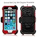 iPhone 6 Plus Case - Fintie Commander Series Three Layer Hard Shell Cover Holster with Built-in Rotating Stand and Belt Swivel Clip for Apple iPhone 6 Plus (5.5), Black/Red