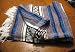 Large Authentic Falsa Mexican Yoga Blankets Throw Rugs Gray/black/navy Blue