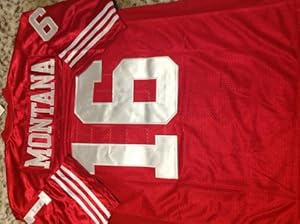 San Francisco 49ers Joe Montana Premier Throwback Mitchell Ness Replica Red Jersey (XL)