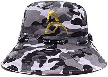 XIYY Novak Djokovic Logo Embroidery Camo Bucket Hat Hunting Fisherman Cap