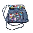 Denim Shoulder Bag with Button Beads Crafted from Vintage Denim