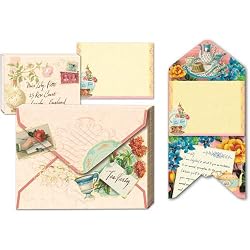 Tea and Cakes Romantic Mini Notepads with Magnet, Punch Studio