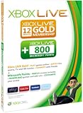 Xbox LIVE 12 month Gold membership plus 800 Microsoft Points