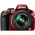 Nikon D3200 Digital SLR with 18-55mm VR II Lens Kit - Red (24.2 MP) 3.0 inch LCD