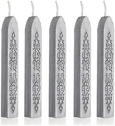 TankeDirect 5pcs Traditional Postable Decor Sealing Wax Stick Invitations Envelope Letter(Sliver)
