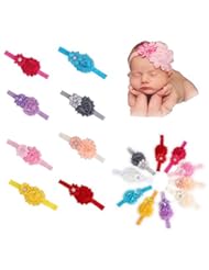 Apparel: Qandsweet Baby Girls Headbands Chiffon Hair Flower (10 Pack) (10pcs 3.5x2.3" Flowers)