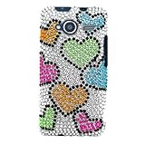 Crystal Hard With FULL RAINBOW HEART Bling Bling Diamonds Desing Faceplate  ....