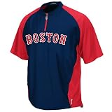 Boston Red Sox Authentic Road Triple Peak Convertible Cool Base Gamer Jacket by Majestic Select Size: Large