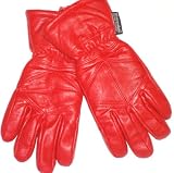 Imported Genuine Red Leather Microfiber Lined Ladies Gloves, Large Only