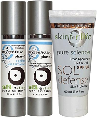 Antibacterial, Acne Skincare Oxygen System - Breakouts, Clogged Pores, SPF30