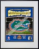 Florida Gators 2006 National Champions Logo #2 Double Matted 8 x 10 Photograph In Black Anodize