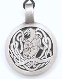 CELTIC RAVEN Ruis Elder Silver Tone PEWTER Pendant Necklace