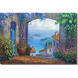 "Unforgettable Elegance" by Mikki Senkarik - Ceramic Tile Mural 12" x 18" Kitchen Shower Backsplash