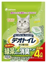 1週間消臭・抗菌デオトイレ 取替え専用 飛散らない緑茶・消臭サンド 4L