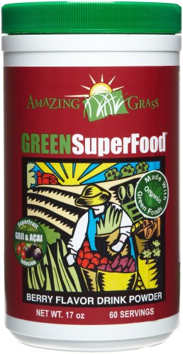 Amazing Grass Berry Flavor Drink Powder, Green SuperFood, 17-Ounce Container