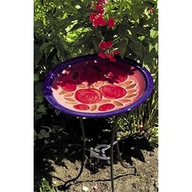 Achla BBC14 Pink Ceramic Birdbath Bowl and Stake