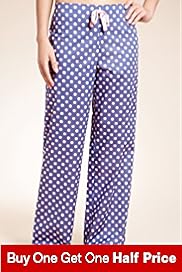 Pure Cotton Spotted Pyjama Bottoms