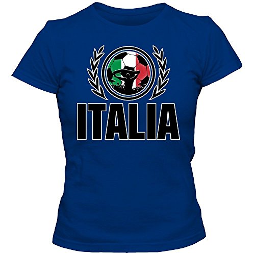 Italien EM 2016 #2 T-Shirt | Fußball | Damen | Gli Azzurri | Trikot | Nationalmannschaft, Farbe:Blau (Royalblue L191);Größe:M