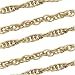Antiqued 22K Gold Plated 2.5mm Twisted Rope Chain Bulk By The Foot
