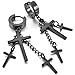 Women,Men's Stainless Steel Stud Hoop huggie Earrings Black Cross Gothic Punk Rock